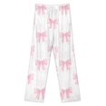 thumbnail image 3 of Pink Bow Pattern Pajama Pants Breathable with Pockets Pajamas For Lady Vintage Sleeping Pants Bedroom Homewear, 3 of 6