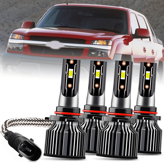 For Chevrolet Avalanche 1500 2500 2002 2003 2004 2005 2006 Led Headlight Bulbs 9005 9006 High&Low Beam White 4pcs