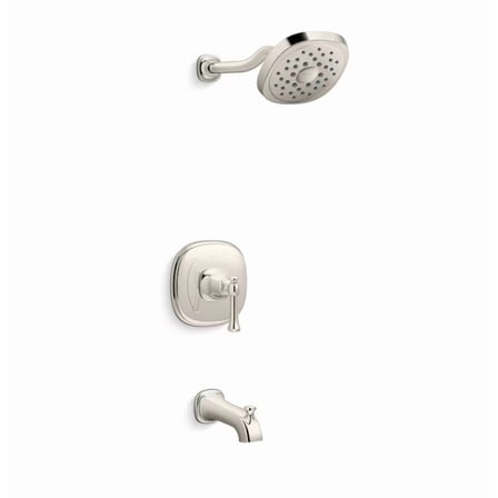 KOHLER Florez Rite-Temp Vibrant Polished Nickel 1-handle 5.97-in Round Bathtub and shower Faucet with Valve (Single Function)