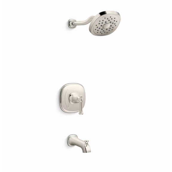 KOHLER Florez Rite-Temp Vibrant Polished Nickel 1-handle 5.97-in Round Bathtub and shower Faucet with Valve (Single Function)