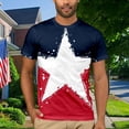 thumbnail image 2 of Men Summer Tops Mens Independence Day Holiday T Shirt Red White And Blue Flag Flag Retro Style Short Sleeved T Shirt Mens Western Men's Loose Fit Tees Men's Workout Shirts Short Sleeve Silver XL, 2 of 4