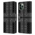 thumbnail image 1 of Head Case Designs Classic Paisley Bandana Cross Black Leather Book Wallet Case Cover Compatible with Apple iPhone 11 Pro, 1 of 6