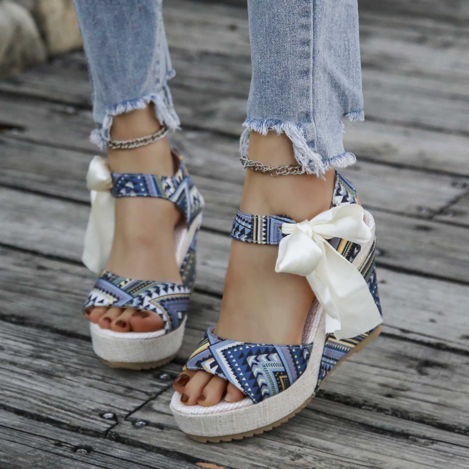 Sandale Plateforme Lacet WIZUTIZ Sandales à Plateforme Pour Femmes