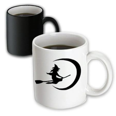 3dRose Wicked Witch on a Broom, Magic Transforming Mug, 11oz