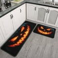 thumbnail image 2 of Scary Night Halloween Horror Pumpkin () Kitchen Mats Sets Of 2 Kitchen Rugs and Mats for Door Bath-Runner Rug Halloween Decorations for Home (17x47in+30x17in), 2 of 7