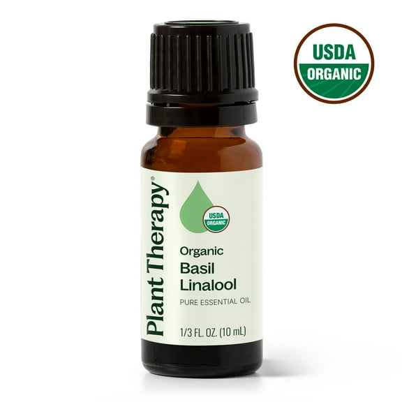 Plant Therapy Organic Basil Linalool Essential Oil 10 mL (1/3 oz) 100% Pure, Undiluted, Natural Aromatherapy