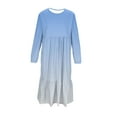 thumbnail image 4 of Posijego Girls Maxi Dress Fall Long Sleeve Crew Neck Tiered Dress Flowy Casual Spring Dresses with Pockets, 4 of 6