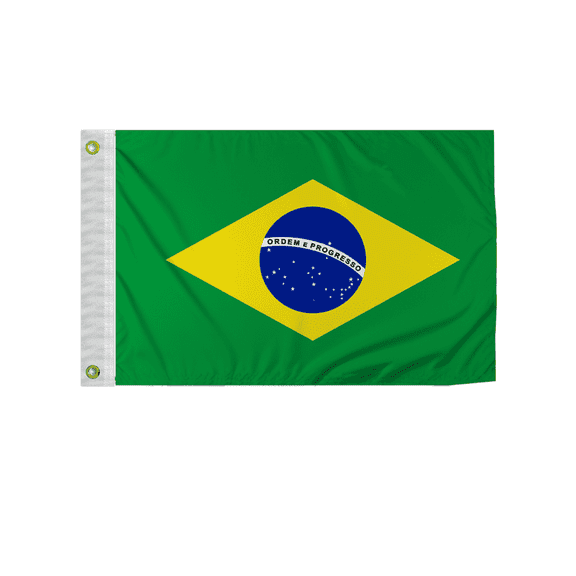 Brazil National Flag 2x3 ft Nylon Double Stitched Edges Canvas Header Brass Grommets Fade Resistant & Vivid Colors