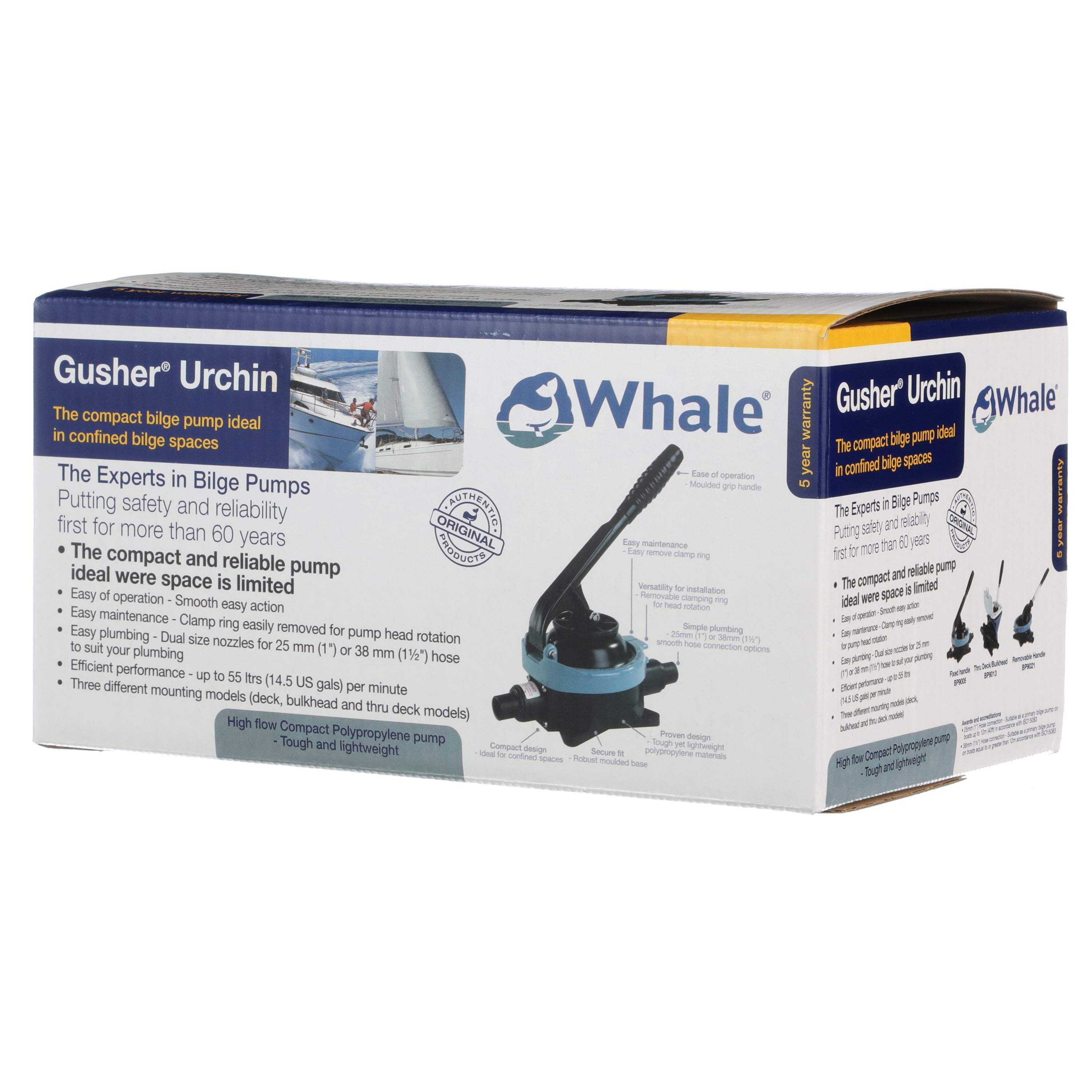 Whale Marine BP9005 Whale Gusher Urchin Bilge Pump On Deck Mount Fixed Handle