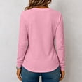 thumbnail image 4 of Women's Waffle Knit Henley Top Long Sleeve Shirts 2026 Fall Soft Lightweight Relaxed Button Up V Neck Dressy Casual Blouses, 4 of 7