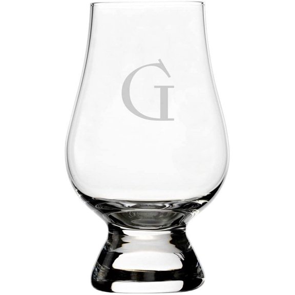 Celtic Etched Monogram Glencairn Crystal Whisky Glass Letter G