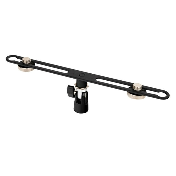 Ciwanning Microphone Mount Holds 2 Mic with 5/8Inch Thread Double Head Microphone Stand Rod Stereo Rod Bracket