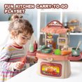 thumbnail image 4 of Lookfly Kitchen Playset,3 in 1 Kitchen Pretend Play Toys Messenger Bag,28 PCS Realistic Cooking Accessories,Great Kitchen Toys for Toddlers Kids(Red), 4 of 7