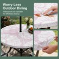thumbnail image 5 of Round Outdoor Tablecloth with Umbrella Hole and Zipper, Vintage Shell Pink Tablecloth with Elastic Waterproof, Summer Ocean Coastal Patio Table Covers for 31" - 35" Picnic Pool Tables, 5 of 9