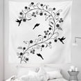 thumbnail image 1 of Black and White Tapestry, Victorian Curves Swirls with Bird Silhouettes Monochrome Flora and Fauna, Fabric Wall Hanging Decor for Bedroom Living Room Dorm, 5 Sizes, Black White, by Ambesonne, 1 of 1