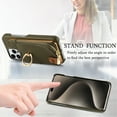 thumbnail image 4 of Decase for iPhone 15 Plus Zipper Wallet Casa,with Credit Card Holder,Built-in Ring Stand,RFID Blocking Design,Rugged Shockproof PU Leather Protective Case,Support Magnetic Car Mount,Armygreen, 4 of 10