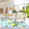 thumbnail image 5 of Yayeee Dish Drying Mat for Kitchen Counter 16"x18" Microfiber Absorbent Pad, Cartoon Plaid Lemon, 5 of 7