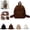 Brown, variant on Adorable Kawaii Plush Fluffy School Backpack Fuzzy Sherpa Aesthetic Mini Daypack for Travel Everyday Use and Daily Adventure