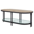 thumbnail image 7 of 47" Sandy Black And Oak Paper Veneer And Metal Oval Coffee Table With Shelf, 7 of 7