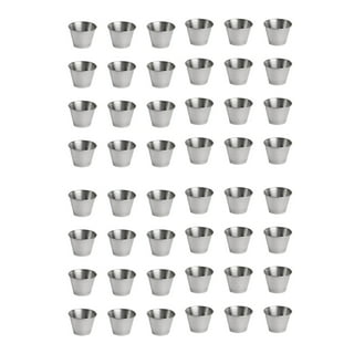 48 Packs 1.5oz/45ml Condiment Sauce Cups Stainless Steel Dipping