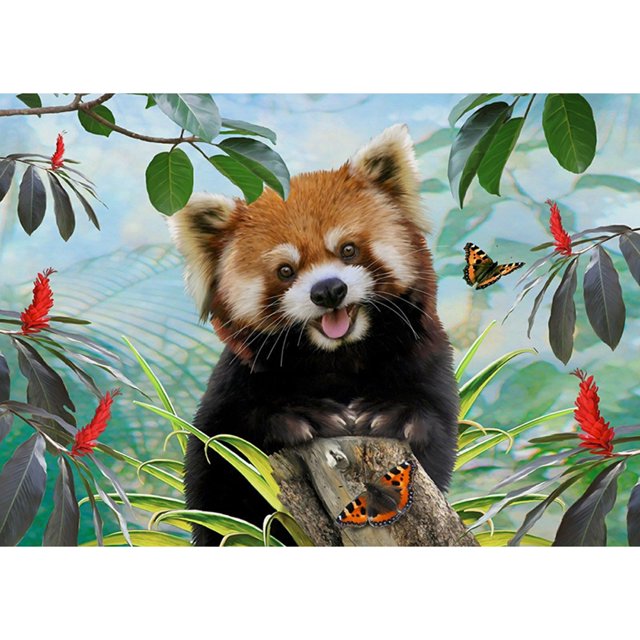 Pintura de diamante (DE5980) 5D DIY Panda Resina Cuadrado Rhinestone Mosaico Arte 50x70cm Hugtrwg Para estrenar