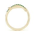 thumbnail image 2 of ANGARA Natural Encrusted Emerald Infinity Love Knot Ring in 14K Yellow Gold for Women (Size-1.3mm) | May Birthstone, Birthday, Anniversary, Jewelry Gift for Women | Natural Emerald Ring, 2 of 8
