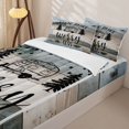 thumbnail image 3 of Erosebridal Cartoon Camper Car Zipper Twin Comforter Sets with Fitted Sheet and 2 Pillowcases, Rustic Farmhouse Zipper Bedding Set, Gray, 3 of 7