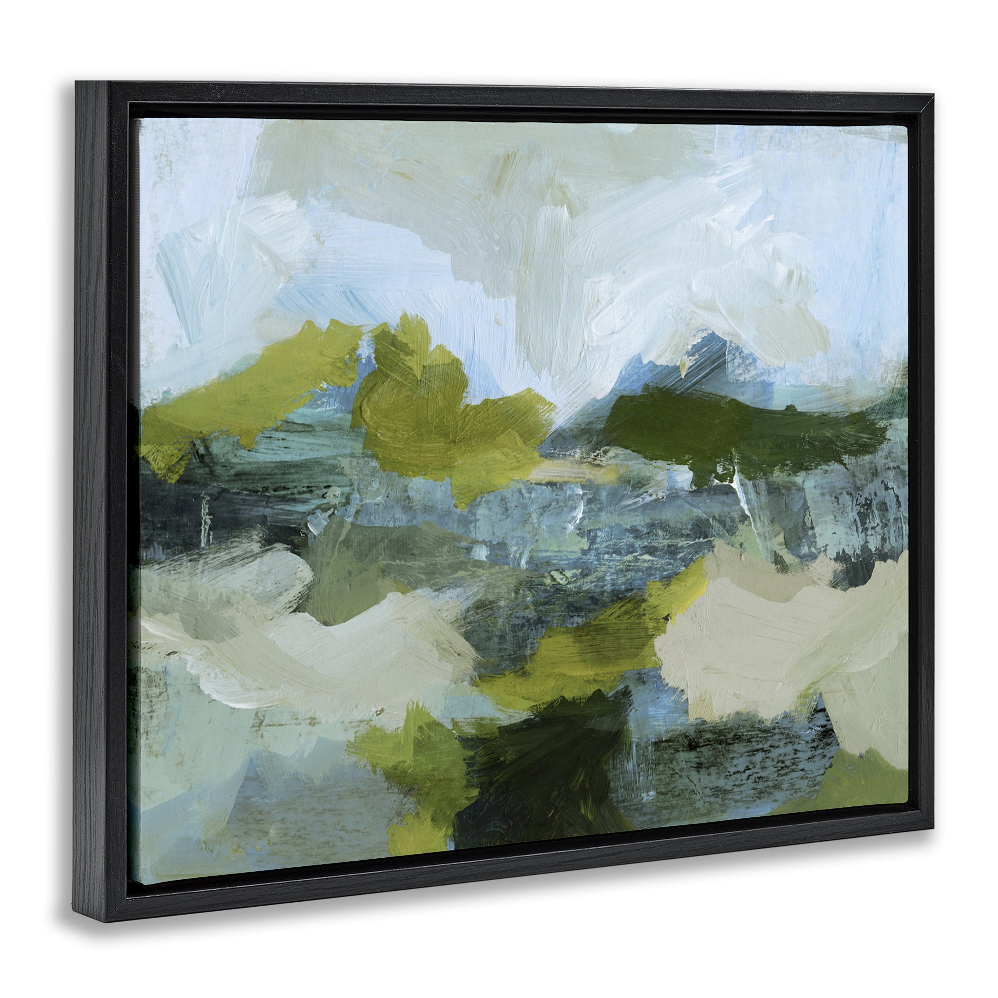 Stupell Industries Expressive Abstract Scenery Abstract Painting Black Floater Framed Canvas Art Print Wall Art, 21 x 17