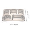 thumbnail image 2 of Divided Tray Food Plate Plates Lunch Compartment Dish School Serving Dinner Stainless Section Rectangular Student Kid, 2 of 6