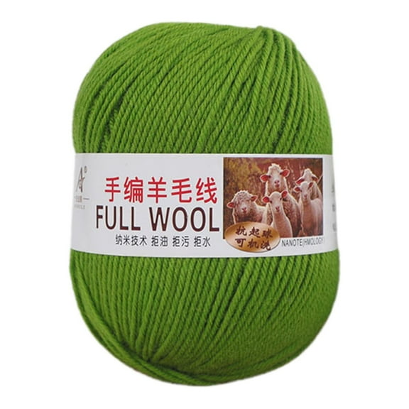 JeashCHAT Soft Wool Yarn for Crocheting and Knitting, and Weaving, Warm Cotton Yarn 50g Green