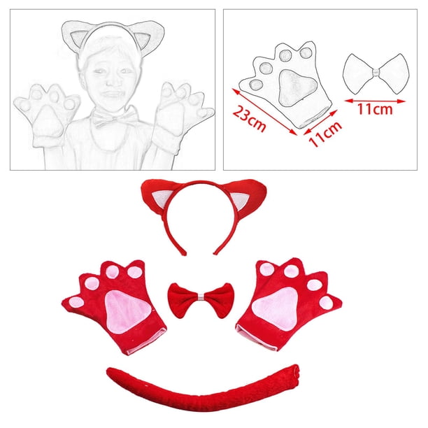 Disfraz De Vaca De 4 Piezas Para Niños – Orejas, Cola, Lazo Y Guantes, Accesorios De Animal Para Halloween, Carnaval Y Cosplay
