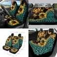 thumbnail image 2 of Yuyamidu 15 PCS Leopard Print Car Seat Cover Set Sunflower Steering Wheel Cover Seat Belt Pad Cover Trash Bin Rear View Mirror Cover Cup Holders Keychain Air Vent Storage Holder Car Decor, 2 of 7