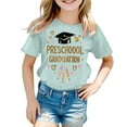 thumbnail image 4 of Girls Casual Short Sleeve Cartoon Print Tee Round Neck Loose Fit Top for Graduation Photos and Everyday Comfortable Wear Tween Kids Summer Soft Comfy Cute Teen Basic Tees, 4 of 4