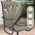 thumbnail image 4 of Vicllax Outdoor Dining Chair Patio Swivel Chairs Set of 4 Rocking Metal Textilene Fabric, Taupe, 4 of 11