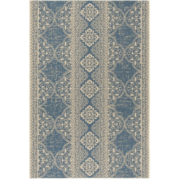 SAFAVIEH Linden Malandra Floral Area Rug, Cream/Blue, 5'1" x 7'6"