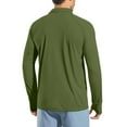 thumbnail image 5 of WTOBBY Men's UPF 50+ Long Sleeve Golf Shirt with Raglan Design, Lightweight Comfort, and Quick Dry Performance for Casual Athletic Wear in Sun ,Army Green L, 5 of 7