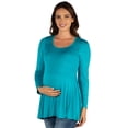 thumbnail image 2 of 24seven Comfort Apparel Long Sleeve Maternity Swing Tunic Top, 2 of 4