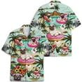 thumbnail image 3 of Funny Summer Beach Pug Hawaiian Shirt For Men Vacation Flamingo Donut Mens Hawaiian Shirts Short Sleeve Button Down Shirt Men, 3 of 7