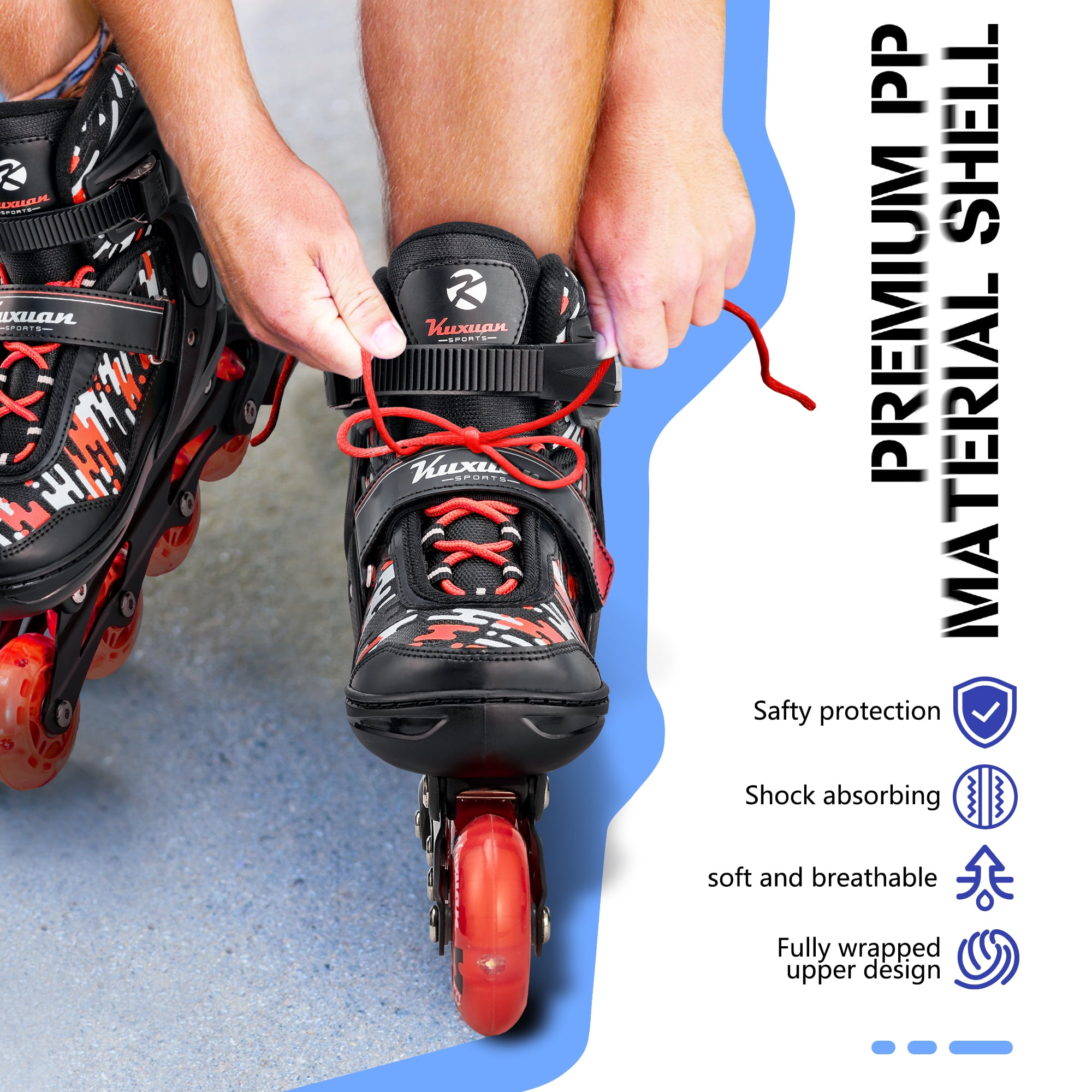 Adjustable Inline Skates for Kids Boys Girls Women Beginner Fun Illuminating Outdoor Skates