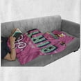 thumbnail image 6 of Birthday Party Soft Flannel Fleece Throw Blanket, Celebration Wishes Themed Typography Alongside Cake and Slice Candle, Cozy Plush for Indoor and Outdoor Use, 50" x 70", Pink Multicolor, by Ambesonne, 6 of 6