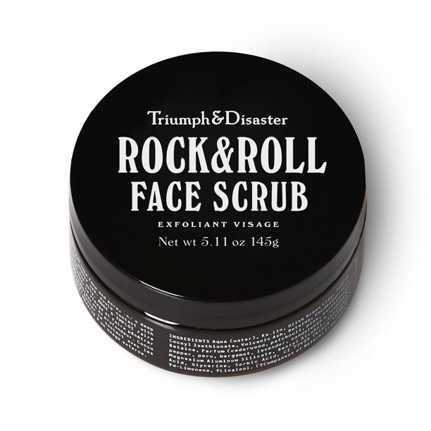 Triunfo y desastre | Exfoliante facial Rock & Roll para hombres | Exfoliante facial de limpieza de poros exfoliante natural - Eliminación de puntos negros y suciedad 5.11 oz