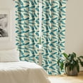 thumbnail image 2 of Ambesonne Nature Window Curtains, Jungle Leaves Drawing Print, Each 28" W x 84" L, Petrol Blue Beige, 2 of 4