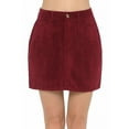 thumbnail image 5 of FashionMille Women Solid Corduroy Comfy High Waist Pocket A Line Mini Skirt, 5 of 5
