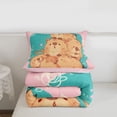 thumbnail image 5 of Erosebridal Kids Animal Capybara Queen Comforter Set 3pcs,Boys Girls Cartoon Wildlife Bedding Comforter Set,Pink Brown,Pink Reversible, 5 of 7