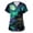 AE05-Blue, variant on IYYVV Scrubs For Women Halloween Scrub Top Ghost Cute Pattern Nurse Shirt Funny V-Neck Short Sleeve Workwear Uniforms Cyan 3XL