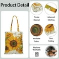 thumbnail image 2 of Sac Fourre-Tout Imprimé Tournesol Aquarelle Artistique - Sac de Courses Lavable et Durable Réutilisable pour Étudiants, 2 of 6