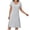 Gray, variant on Luxalzxs Nightgowns for Women Plus Size Sleepshirts Short Sleeve Crew Neck Nightshirt Solid Color Pajama Dress with Chest Pad Sleepwear Loungewear
