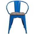 thumbnail image 6 of BizChair Blue Metal Chair with Wood Seat and Arms, 6 of 7