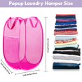 thumbnail image 2 of Miaocao Pop Up Laundry Hamper, 70L Collapsible Mesh Laundry Basket with Side Pocket, Foldable Dirty Clothes Hamper with Sturdy Reinforced Handles for Home Dorm Bedroom Travel Bathroom Storage, Black, 2 of 7