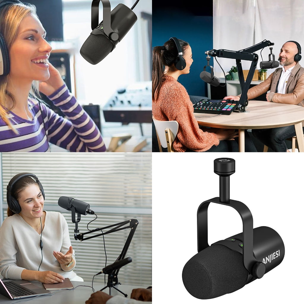 BQBQERT Omnidirectional USB Microphone 3Pin Dynamic Mic for and Streaming Online Meeting with Real Time